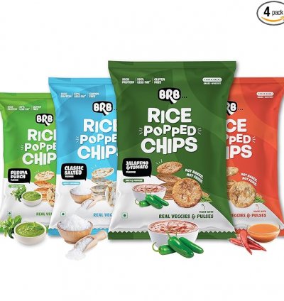 BRB Rice Popped Chips 4 Packs X 48 Grams
