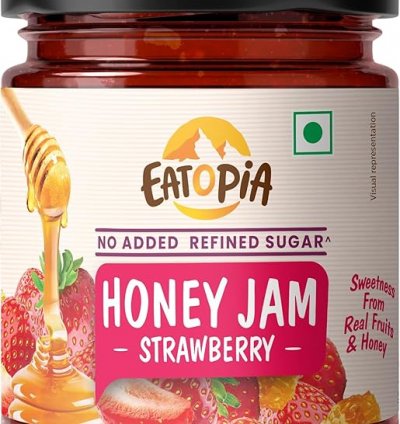 Eatopia Strawberry Honey Jam - Kids & Adult | Sugar Free | 100% Pure & Natural Pack of 1-240g