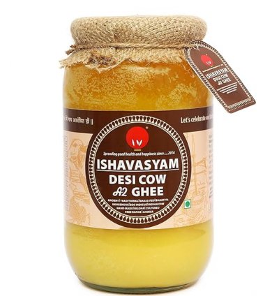 ISHA VASYAM A2 Ghee Desi Cow's Vedic Traditional Grassfed Ghee, 1000 Ml