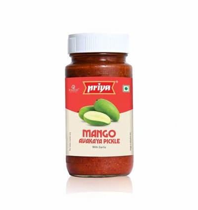 Priya Mango Avakaya Pickle With Garlic,500G