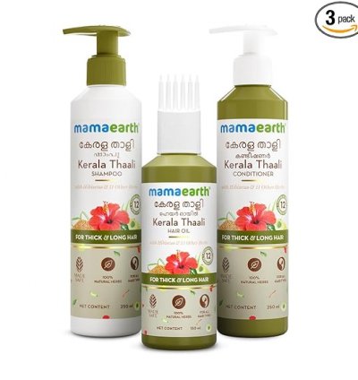 Mamaearth Kerala Thaali Hair Care Kit (Kerala Thaali Hair Oil - 150 ml + Kerala Thaali Shampoo - 250 ml + Kerala Thaali Conditioner - 250 ml)