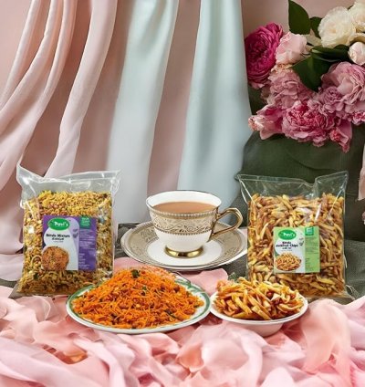 Pavi's Authentic Kerala Jackfruit Chips and Kerala Mixture Namkeen  - 200gm